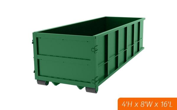 we offer multiple 15-yard dumpsters for rent for larger commercial projects